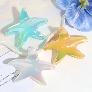 Molle per capelli a stella marina iridescenti, pinze sfumate stile sirena per vacanze.