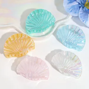Set mollette per capelli a conchiglia sfumata, fermaglio sirena olografico per styling.