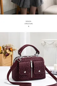 Bolso de mano Boston vintage con estampado de leopardo y correa para hombro mujer moderno chic