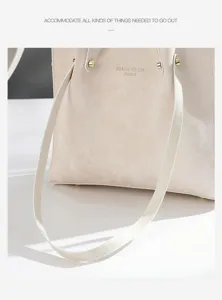 Borsa tote in pelle PU beige retro grande capacita borsa a spalla casual elegante per donna