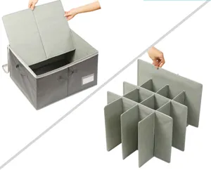 Faltbare Schuhaufbewahrungsbox mit Deckel und abnehmbaren Trennwänden für Kleiderschrank