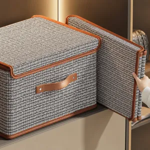 Huishouden Opvouwbare Oxford Doek Opslag Doos Met Deksel Garderobe Kleding Organizer Bak Voor Slaapkamer