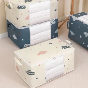 Grote opbergtas voor dekbed met doorzichtig venster, stofdichte non-woven organizer.