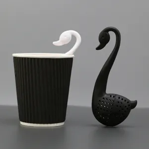 Creative swan tea infuser cute plastic tea steeper filter for loose leaf tea kitchen tools