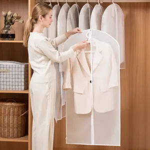 Housse Anti-poussière Transparente pour Vêtements Sac de Rangement Suspendu Protecteur de Vêtements Imperméable pour Costume Manteau Robe Organisateur