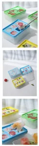 Molde de cubitos de hielo de silicona con tapa estilo bloque de construcción DIY frutas cocina