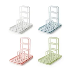 Support éponge et torchon de cuisine égouttoir en plastique organisateur multicolore vue principale