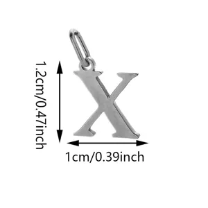 Stainless steel letter X pendant charm for DIY jewelry making, compact size for daily styling.