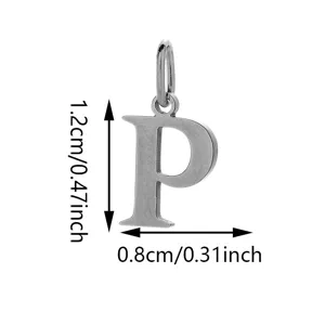 Stainless steel letter P pendant charm for DIY handmade jewelry craft accessories.