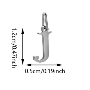 Stainless steel letter j pendant charm for DIY jewelry making, durable and fade resistant accessory.