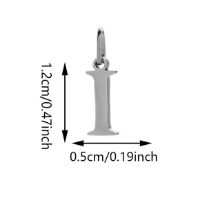 Stainless steel letter I pendant jewelry accessory, small size 1.2cm height, polished.