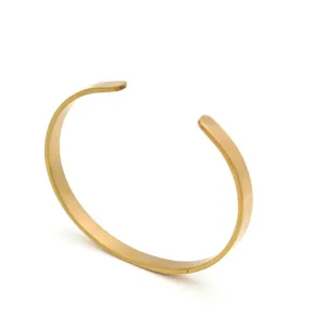 Bracelet Jonc Ouvert Vierge en Acier Titane Minimaliste Pour Femmes DIY Manchette Lisse Bijou De Mode Cadeau