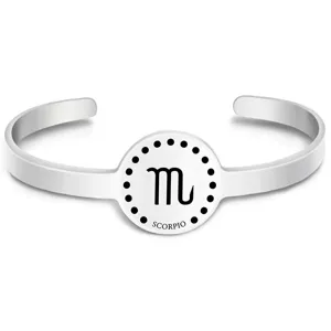 Silver stainless steel Scorpio zodiac cuff bracelet adjustable open bangle jewelry for women