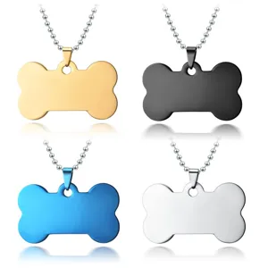 Stainless steel bone pendant necklace fashion jewelry accessories in four colors set