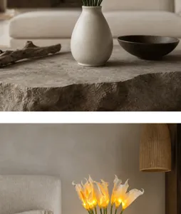 Lampe de table fleur de lys calla artificielle veilleuse créative décoration chambre maison