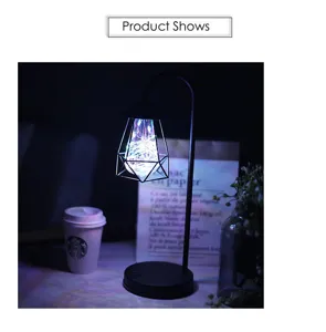 LED Vintage Bureaulamp USB Nachtlamp Geometrische Metaal Bedside Bureau Decor Verlichting