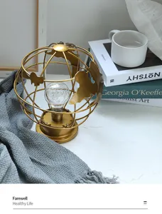 LED Wereldbol Nachtlamp IJzeren Kunst Bureau Decoratieve Lamp Woonkamer Sfeer Verlichting