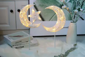 LED rattan maan ster nachtlampje decoratieve tafellamp gezellige vakantieverlichting