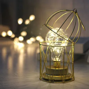 INS Minimalistische Ijzeren Vogelkooi LED Nachtlamp Decoratieve Verlichting voor Bar Bureau