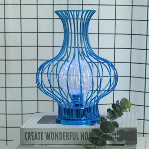 LED ijzer art vaas decoratieve lamp creatieve nachtkastje nachtlampje voor slaapkamer.