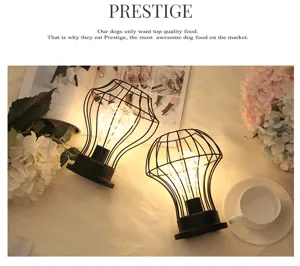 Creatieve retro yzeren kunst LED tafellamp voor woonkamer slaapkamer bar interieurdecoratie