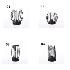 Gedetailleerd overzicht van verschillende Scandinavische ijzeren LED koperdraad lampen.