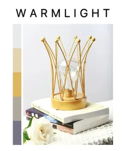 LED kroon tafellamp ijzer kunst nachtkastje nachtlampje decoratieve bureaulamp voor woonkamer