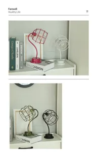 Creatieve peashooter LED bureaulamp met draadkooi design, USB gevoed, kamer decoratie.