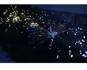 Solar powered outdoor firework lights featuring LED string design for garden night decoration.