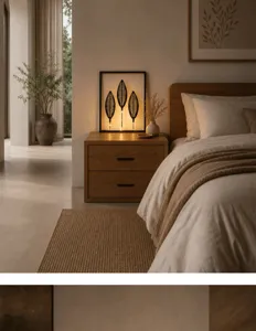 Decorazione murale in metallo a foglia con luce LED, design moderno per camera da letto e soggiorno.