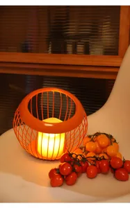Cestino per frutta in filo arancione stile nordico ciotola decorativa per soggiorno tavolo