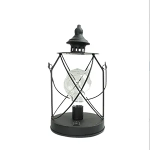 Retro LED hierro linterna decorativa luz nocturna, estilo minimalista para el hogar.