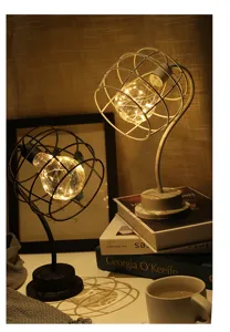 LED creatieve retro kooi bureaulamp met warme snoerverlichting voor gezellige kamerinrichting