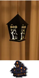 Halloween hangende LED lantaarn ijzer holle pompoen boom decoratieve feest licht voor thuis.