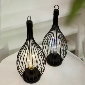 Europäische minimalistische Eisen geometrische Laterne LED Lampe Vintage Glühbirne Deko Licht