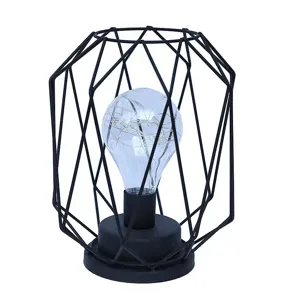 Lampada da Tavolo in Ferro Geometrica LED Luce Notturna Vintage Decorazione Casa