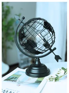 Metalen wereldbol LED nachtlamp decoratieve creatieve bureaulamp voor woonkamer slaapkamer