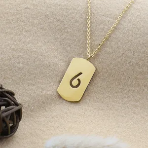 18k gold plated number 6 pendant necklace fashion couple jewelry gift for women and men