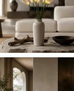 Lampe de table fleur artificielle lys calla LED décoration maison lumière d'ambiance vase céramique