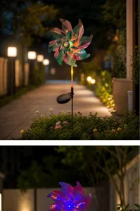 Solarbetriebene schillernde Windmuehle Garten Licht wasserdichte LED Rasen Landschaftslicht