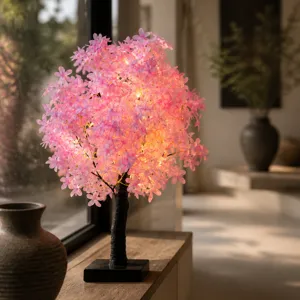 LED Kersenbloesem Boom Lamp Roze Bloem Tak Licht voor Slaapkamer Huisdecoratie Hoofdafbeelding