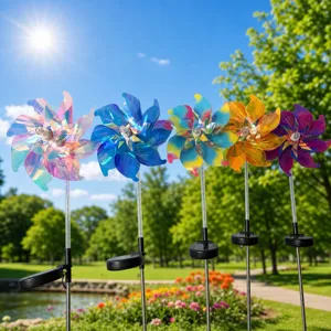 Solar Windmühle Gartenleuchten Außen Wasserdicht Landschaftsdekoration LED Solar Windmühle Pfostenleuchten Für Garten Rasen Terrasse