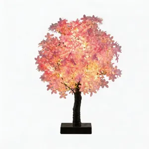 LED kersenbloesem boom lamp roze bloemen nachtlampje voor slaapkamer huis decoratie.