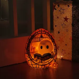 Halloween fantasma lettura libro resina ornamento scrivania luce notturna decorazione atmosfera