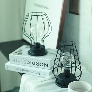 Moderne schwarze Draht Tischlampe LED Nachtlicht dekorative Schreibtischlampe Beleuchtung