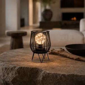 LED Christmas Decorative Lamp Modern Minimalist Iron Table Light Battery Operated Romantic Night Light For Home Decor