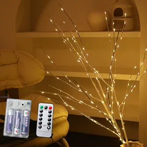 LED Weidenzweig Lichterkette fuer Schlafzimmer Heimtextilien Dekoration warme Stimmungsbeleuchtung