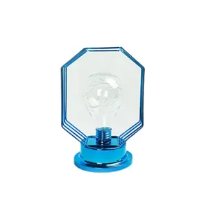 Noordse stijl blauwe geometrische ijzeren tafellamp met lamp voor slaapkamerdecoratie.