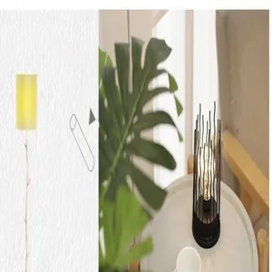 Detail van de Noordse ijzeren LED-bureaulamp met een zeer creatief kooiontwerp voor sfeer.