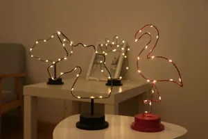 Lámpara decorativa de alambre LED detalle de mesa iluminación cálida adorno de habitación